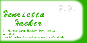 henrietta hacker business card